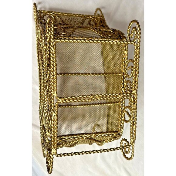 Sleigh Gold Metal Wire Centerpiece Holiday Decor Floral Display Craft Christmas - Picture 8 of 16